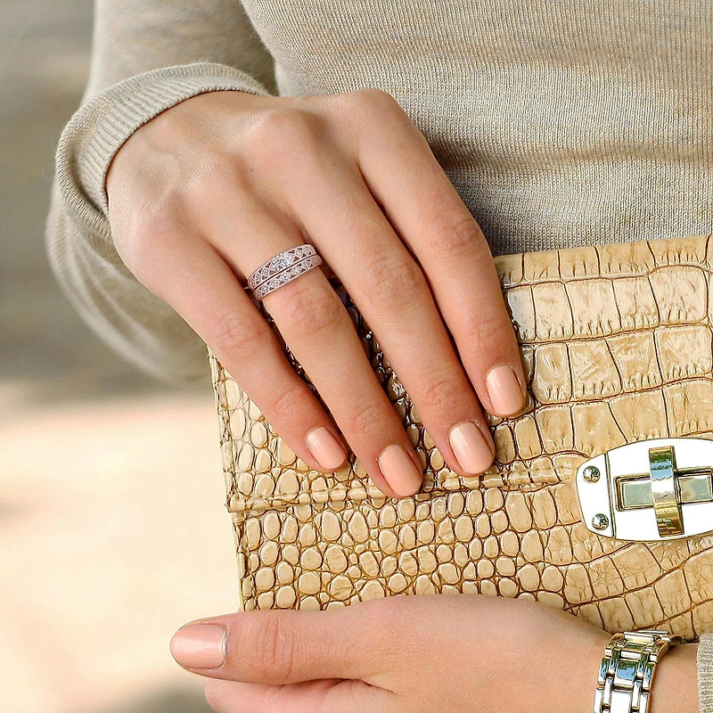 Julianna B 0.10CTW Diamond Bridal Set Sterling Silver