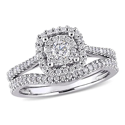 Julianna B 0.62CTW Diamond Bridal Set 10K White Gold