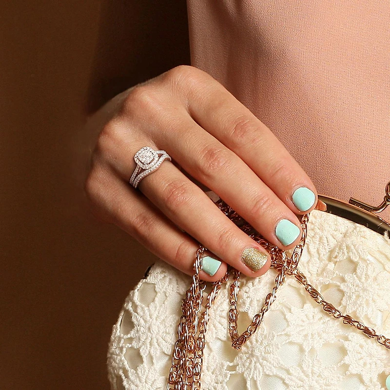 Julianna B 0.62CTW Diamond Bridal Set 10K White Gold