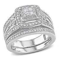 Julianna B 0.24CTW Diamond Bridal Set Sterling Silver