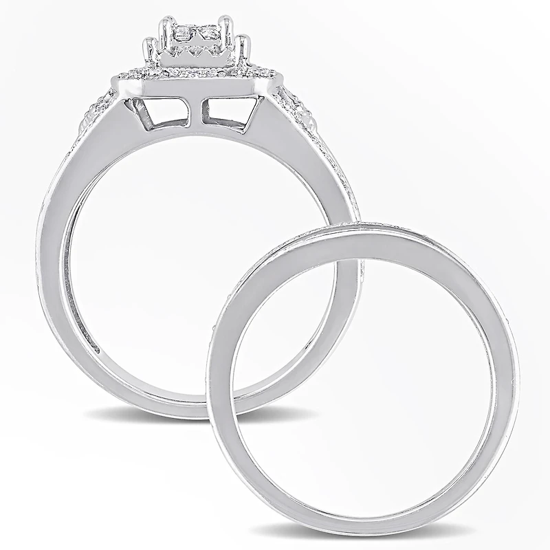 Julianna B 0.24CTW Diamond Bridal Set Sterling Silver