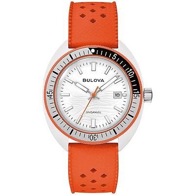 Bulova Men's Orange Clownfish Snorkel Rubber Strap Watch