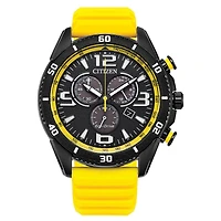 Citizen Men's Black Brycen Yellow Silicone Strap Eco-Drive Watch