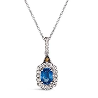 Le Vian 14K White Gold Blue Sapphire Diamonds Pendant