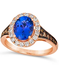 Le Vian 14K Rose Gold Blue Tanzanite Diamonds Ring