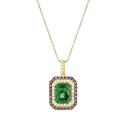 Le Vian 14K Yellow Gold Costa Smeralda Emeralds Diamonds Pendant