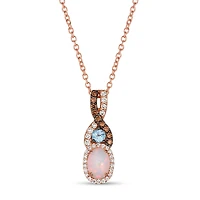 Le Vian 14K Rose Gold Neopolitan Opal & Blue Topaz Diamonds Pendant