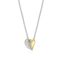 ELLE "Amour" Two-Tone Plated Cubic Zirconia Heart Pendant