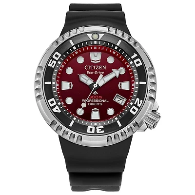 Citizen Men's Silver-Tone Red Promaster Diver E365 Watch