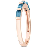 Julianna B 10K Rose Gold London Blue Topaz Semi-Eternity Ring