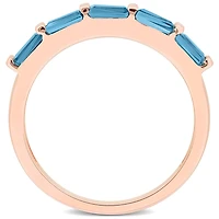 Julianna B 10K Rose Gold London Blue Topaz Semi-Eternity Ring