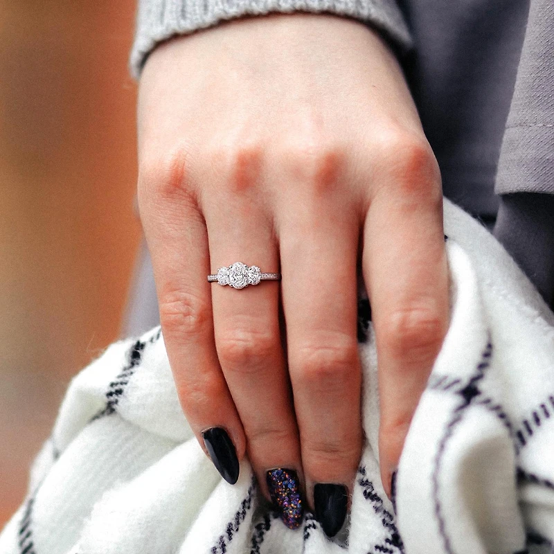 Julianna B 10K Rose Gold Created White Sapphire & Diamond Bridal Set