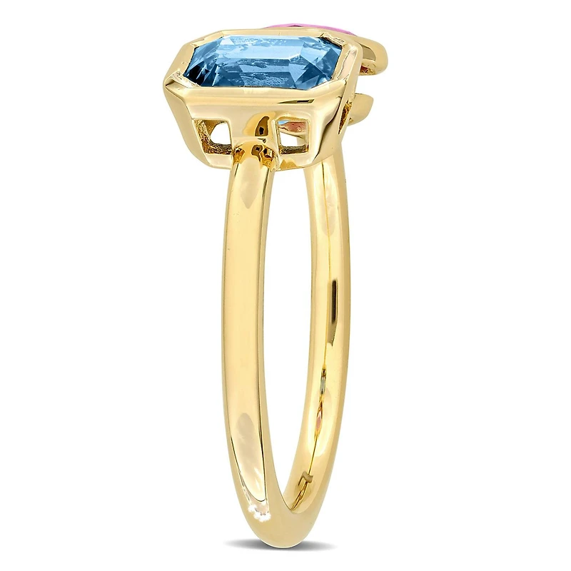 Julianna B 14K Yellow Gold Blue and Pink Spinel 2-Stone Ring