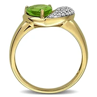 Julianna B 10K Yellow Gold Peridot & Diamond Heart Ring