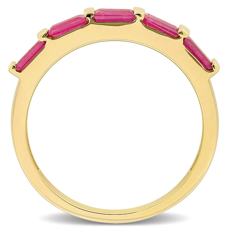 Julianna B 10K Yellow Gold Baguette-Cut Ruby Anniversary Band
