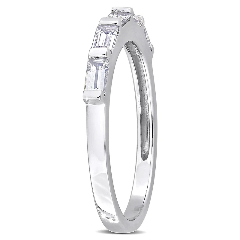Julianna B 10K White Gold Baguette-Cut White Sapphire Anniversary Band