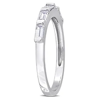 Julianna B 10K White Gold Baguette-Cut White Sapphire Anniversary Band