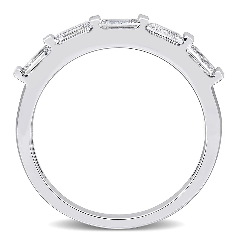 Julianna B 10K White Gold Baguette-Cut White Sapphire Anniversary Band