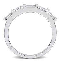 Julianna B 10K White Gold Baguette-Cut White Sapphire Anniversary Band