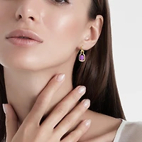 Julianna B Yellow Plated Sterling Silver Amethyst Charm Drop Earrings