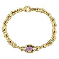 Julianna B Yellow Plated Sterling Silver Amethyst 7.25" Link Bracelet