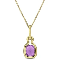 Julianna B Yellow Plated Sterling Silver Amethyst 17" Pendant with Chain