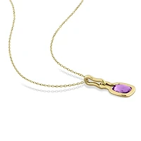 Julianna B Yellow Plated Sterling Silver Amethyst 17" Pendant with Chain