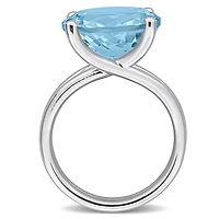 Julianna B Sterling Silver Sky Blue Topaz Solitaire Cocktail Ring