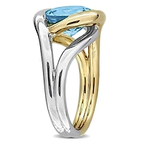 Julianna B Two-Tone Sterling Silver Sky Blue Topaz Swirl Ring