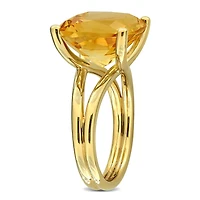 Julianna B Yellow Plated Sterling Silver Citrine Solitaire Cocktail Ring