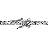 Julianna B Sterling Silver Created Blue & White Sapphire 7.25" Bracelet