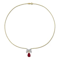 Julianna B Yellow Plated Sterling Silver Created Gemstone Necklace