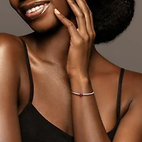 Julianna B Sterling Silver Created Ruby & Created White Sapphire 7.25" Bracelet