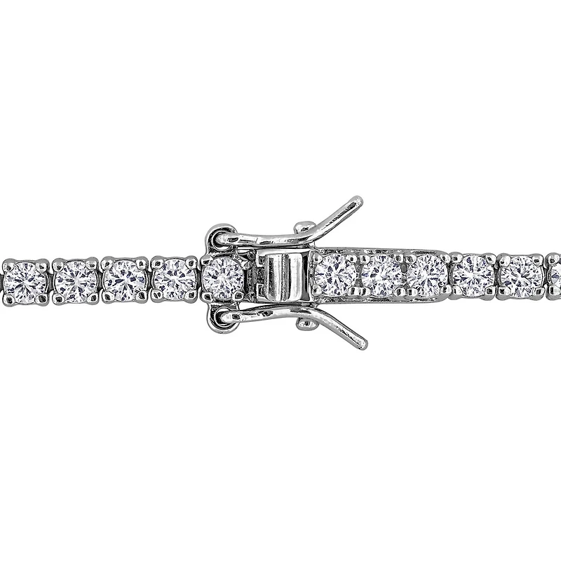 Julianna B Sterling Silver Created Ruby & Created White Sapphire 7.25" Bracelet