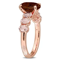 Julianna B Rose Plated Sterling Silver Garnet and Morganite Ring