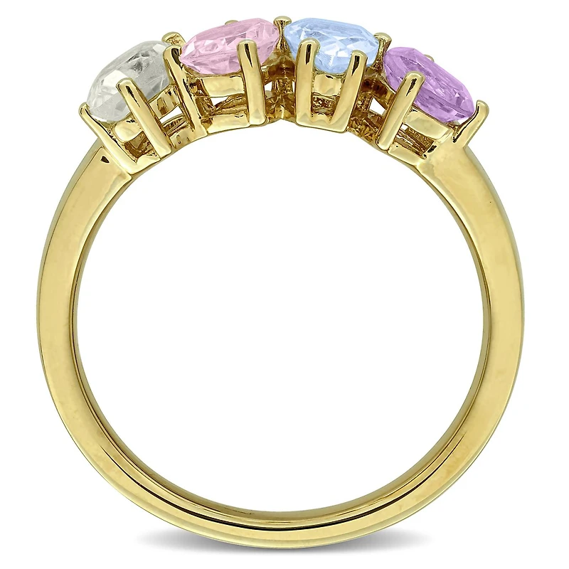 Julianna B Yellow Plated Sterling Silver Multi-Gemstone 4-Stone Ring