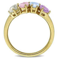 Julianna B Yellow Plated Sterling Silver Multi-Gemstone 4-Stone Ring