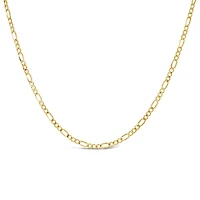 14K Yellow Gold 20" 3.5mm Diamond Cut Figaro Chain