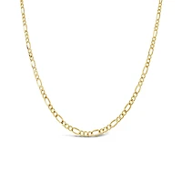 14K Yellow Gold 22" 4.3mm Diamond Cut Figaro Chain