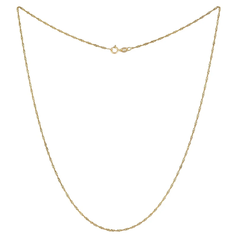 14K Yellow Gold 18" 1.4mm Singapore Chain