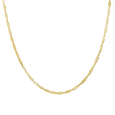 14K Tri Gold 18" Singapore Chain