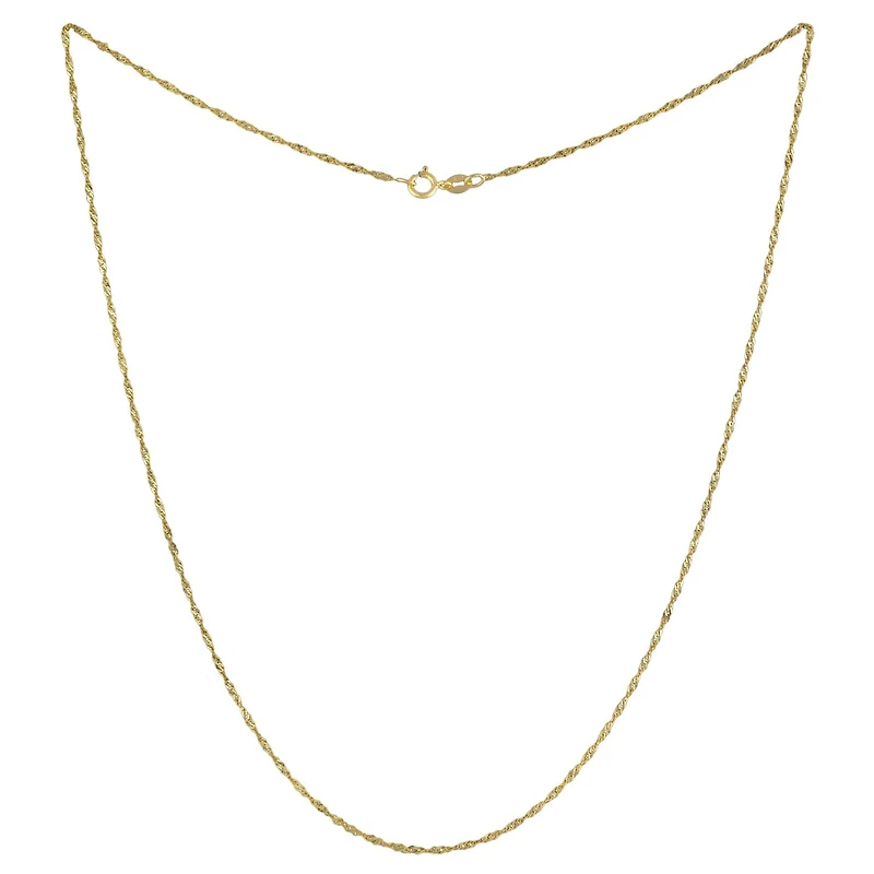 18K Yellow Gold 18" 1.2mm Singapore Chain