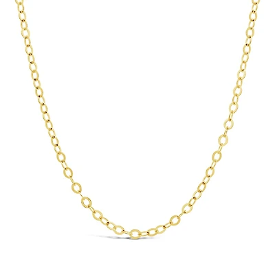 10K Yellow Gold 18" Flat Shiny Open Cable Chain