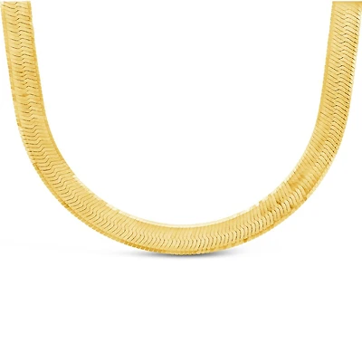 10K Yellow Gold 16" + 2" Extender 6mm Herringbone Chain