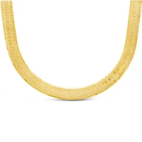 10K Yellow Gold 16" + 2" Extender 6mm Herringbone Chain