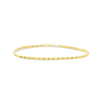 10K Yellow Gold 9" Beaded Anklet