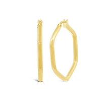 10K Yellow Gold Geometric Hoop Earring