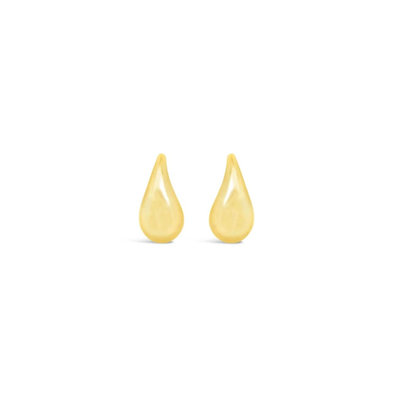 10K Yellow Gold Puffed Tear Drop Earring