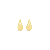 10K Yellow Gold Puffed Tear Drop Earring