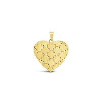 10K Yellow Gold Puzzle Heart Pendant No Chain